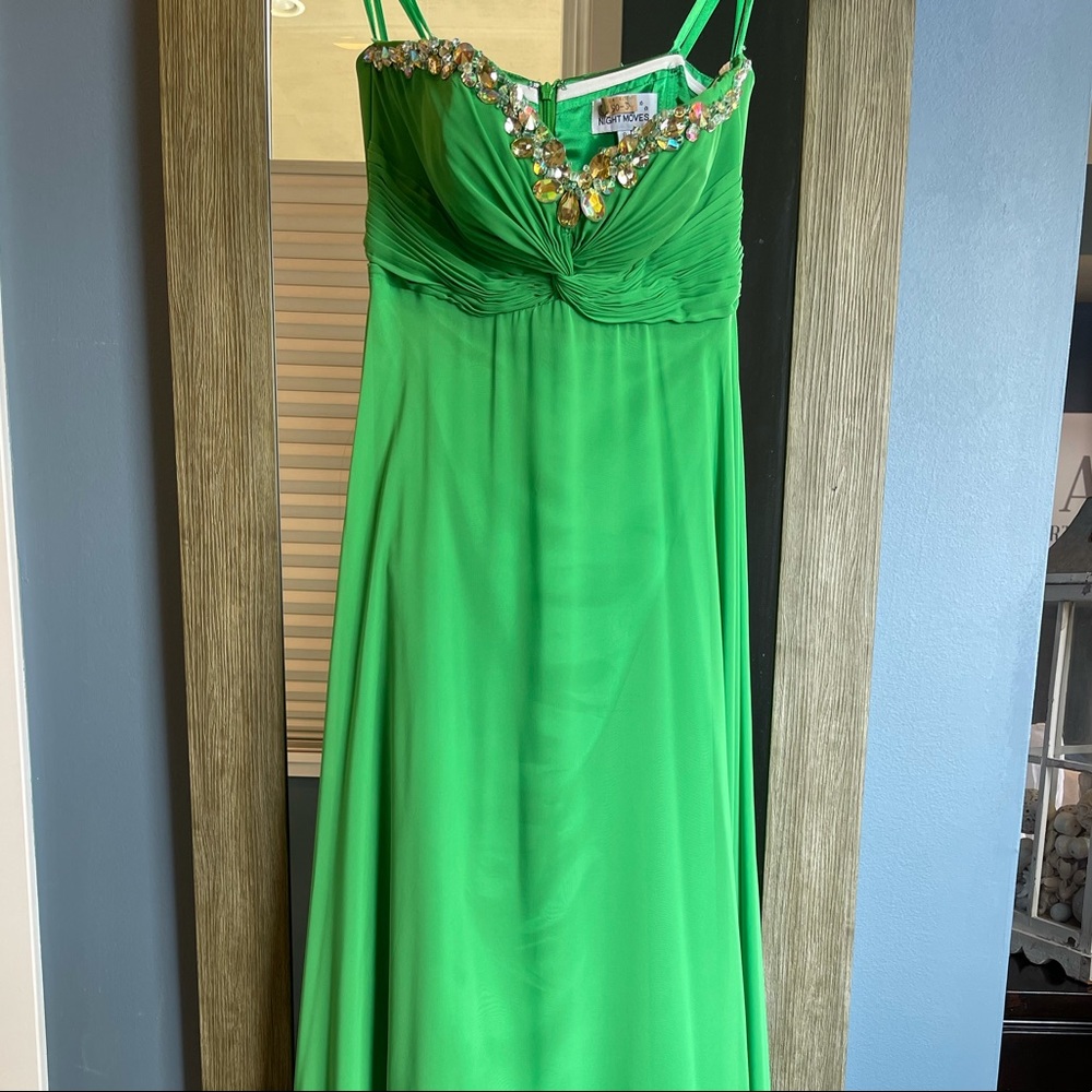 Designer Prom Dress - Green - Picture 4 of 8